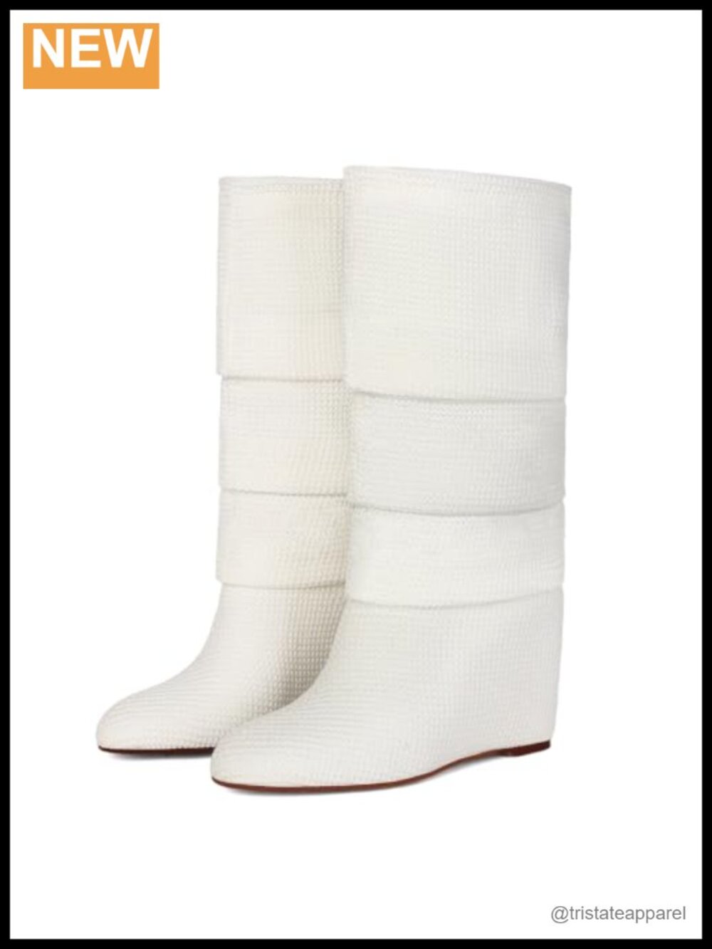 Women Knit Fold Over Knee High Boots Pointed Toe Wedge Pull-On